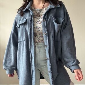 Tempo Paris Slate Blue Shacket